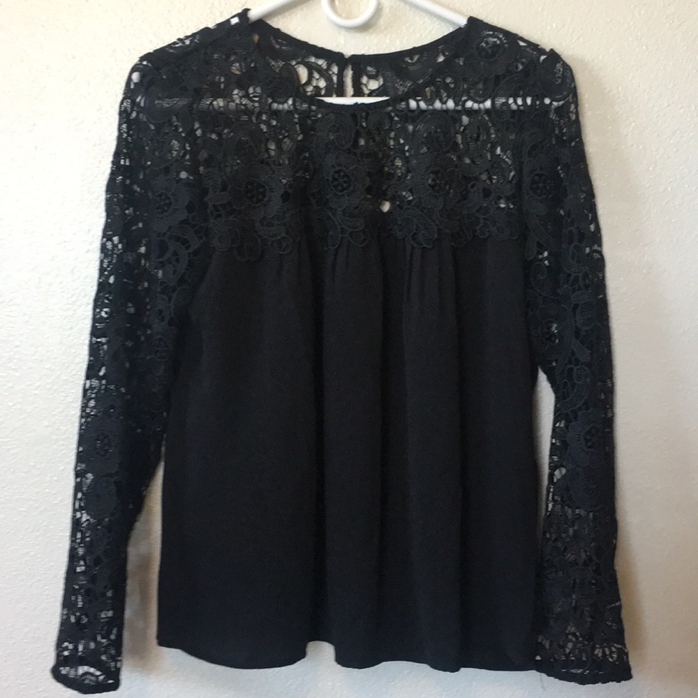 J.Crew Factory Black Lace Top